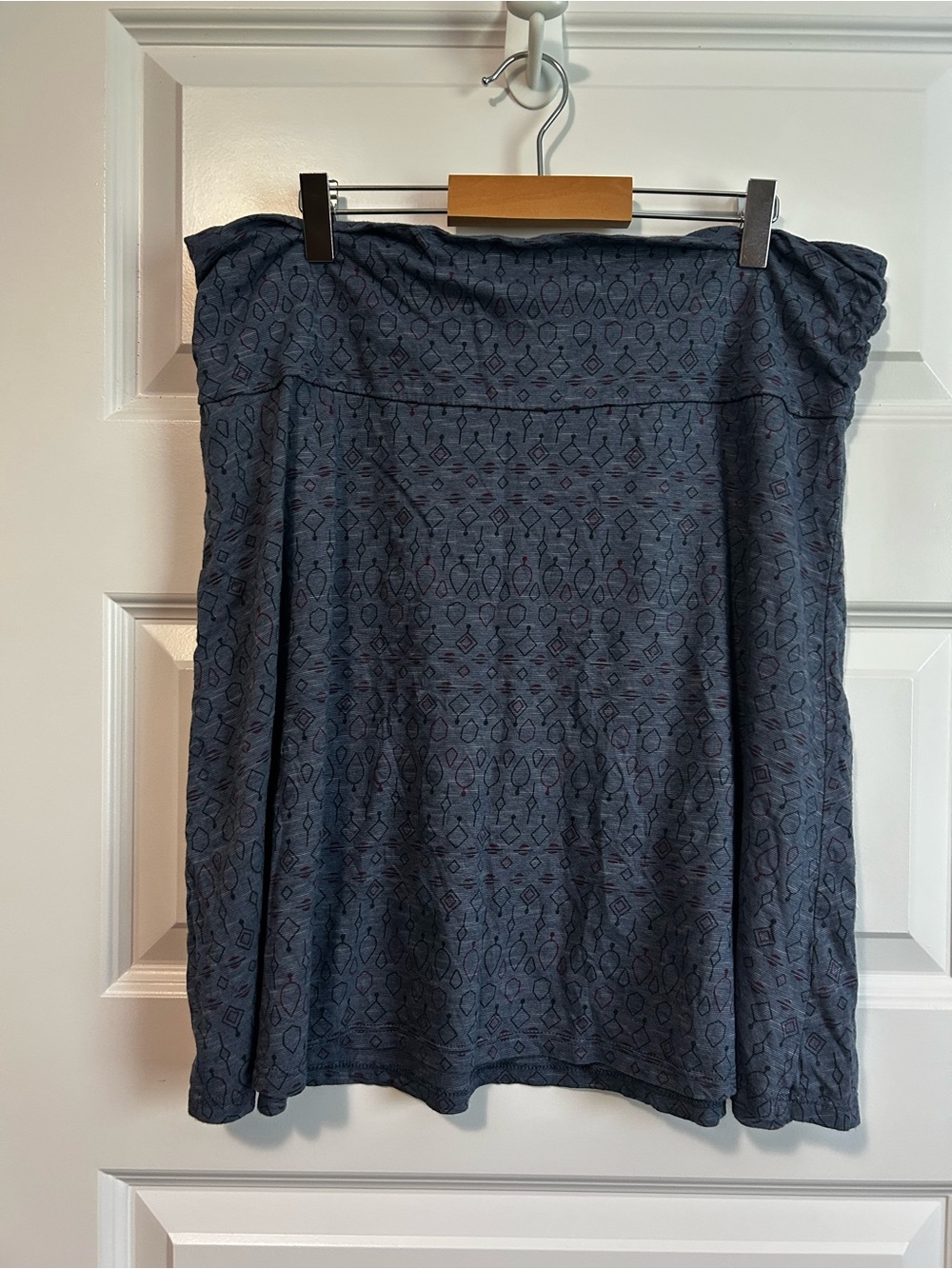 Toad&Co Blue Geometric Patterned Organic Cotton Mini Skirt